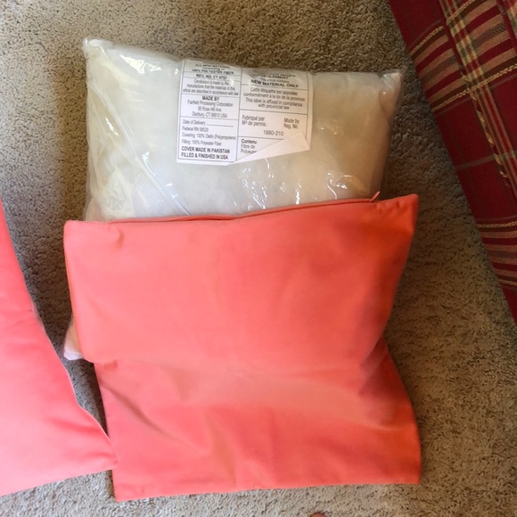 Two Brand New Salmon Throw Pillows - Picture 3 of 3